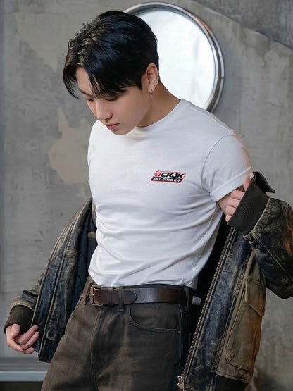 JUNG KOOK x CK LOGO BADGE RELAXED TEE