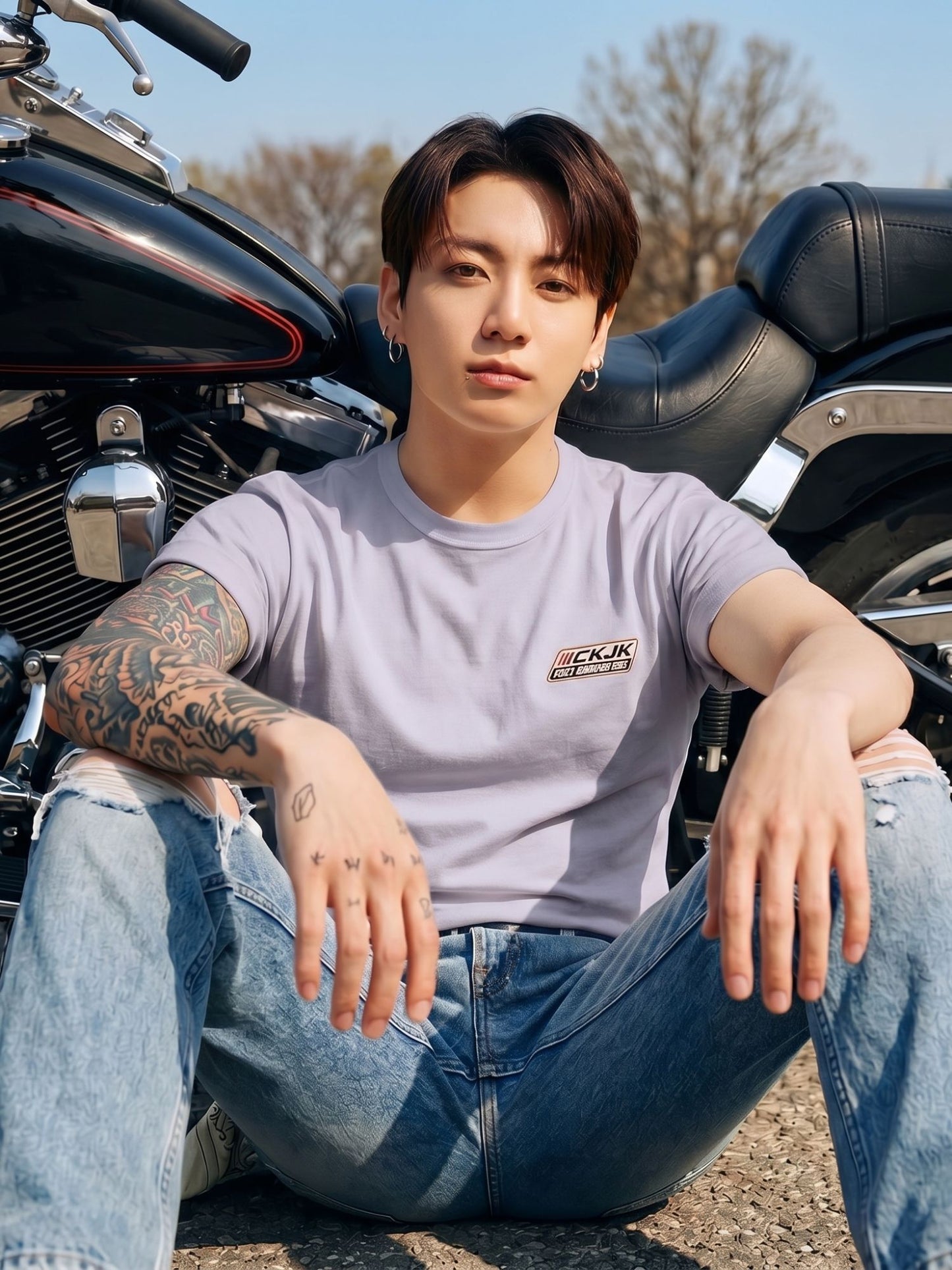 JUNG KOOK x CK LOGO BADGE RELAXED TEE