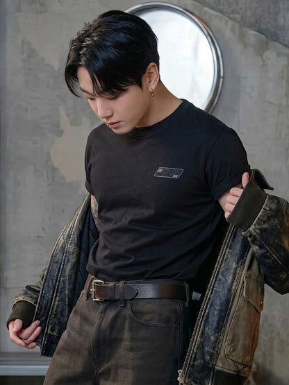 JUNG KOOK x CK LOGO BADGE RELAXED TEE
