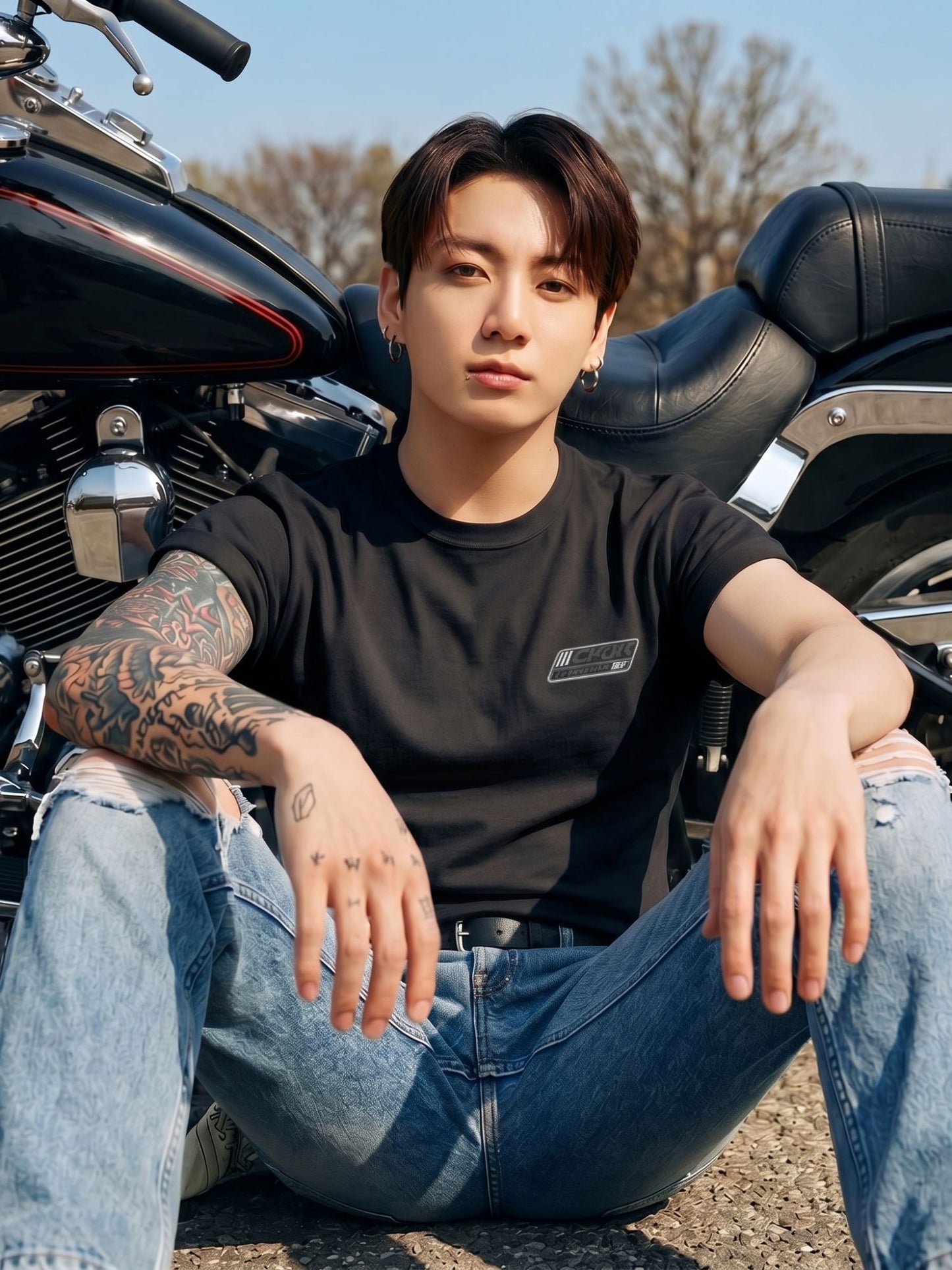 JUNG KOOK x CK LOGO BADGE RELAXED TEE